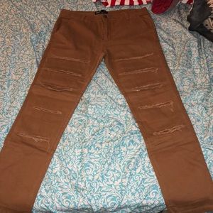 Brown Ripped Jeans